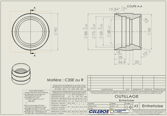 Plan d'une pièce que j'ai faite